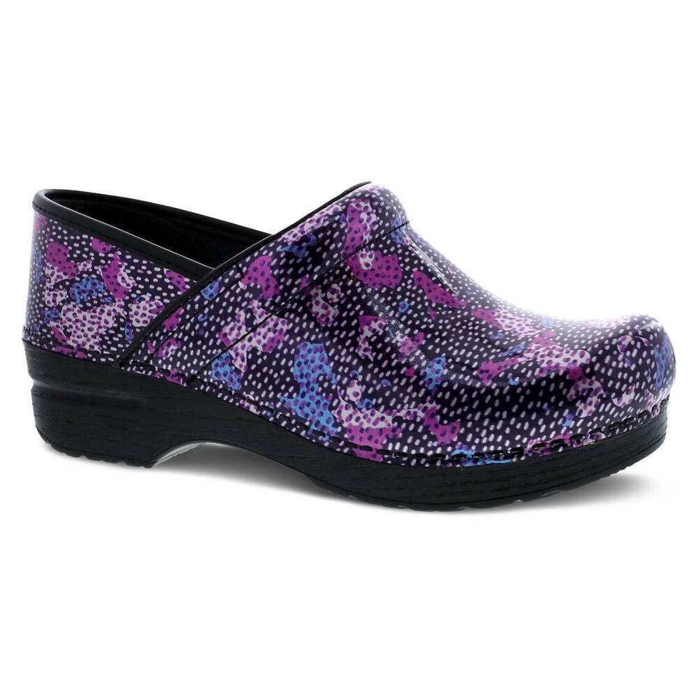 NEW DANSKO women's professional clog shoes in dotty abstract patent